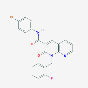 molecular formula C23H17BrFN3O2 B2746608 N-(4-bromo-3-methylphenyl)-1-[(2-fluorophenyl)methyl]-2-oxo-1,2-dihydro-1,8-naphthyridine-3-carboxamide CAS No. 1005307-22-1