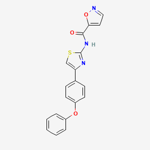 molecular formula C19H13N3O3S B2746609 N-[4-(4-phenoxyphenyl)-1,3-thiazol-2-yl]-1,2-oxazole-5-carboxamide CAS No. 941993-66-4