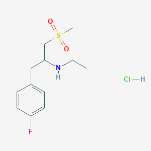 molecular formula C12H19ClFNO2S B2746614 ethyl[1-(4-fluorophenyl)-3-methanesulfonylpropan-2-yl]amine hydrochloride CAS No. 2445784-71-2