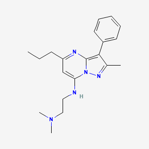 molecular formula C20H27N5 B2746615 N-[2-(DIMETHYLAMINO)ETHYL]-2-METHYL-3-PHENYL-5-PROPYLPYRAZOLO[1,5-A]PYRIMIDIN-7-AMINE CAS No. 896080-09-4