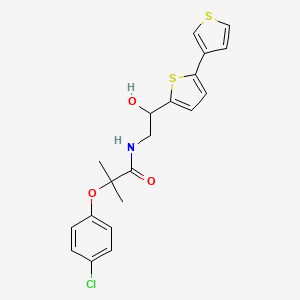 molecular formula C20H20ClNO3S2 B2746714 N-(2-([2,3'-bithiophen]-5-yl)-2-hydroxyethyl)-2-(4-chlorophenoxy)-2-methylpropanamide CAS No. 2210141-31-2