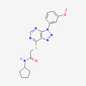 molecular formula C18H20N6O2S B2746721 N-cyclopentyl-2-{[3-(3-methoxyphenyl)-3H-[1,2,3]triazolo[4,5-d]pyrimidin-7-yl]sulfanyl}acetamide CAS No. 941911-87-1