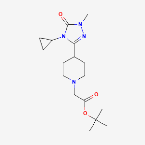 molecular formula C17H28N4O3 B2746757 tert-butyl 2-(4-(4-cyclopropyl-1-methyl-5-oxo-4,5-dihydro-1H-1,2,4-triazol-3-yl)piperidin-1-yl)acetate CAS No. 1797957-66-4