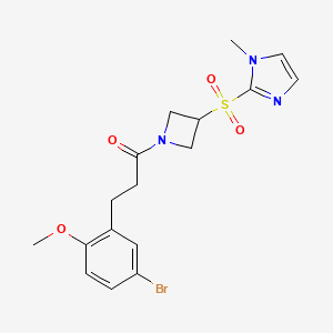 molecular formula C17H20BrN3O4S B2746759 3-(5-bromo-2-methoxyphenyl)-1-(3-((1-methyl-1H-imidazol-2-yl)sulfonyl)azetidin-1-yl)propan-1-one CAS No. 2034490-07-6