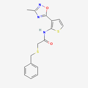 2-(benzylthio)-N-(3-(3-methyl-1,2,4-oxadiazol-5-yl)thiophen-2-yl)acetamide