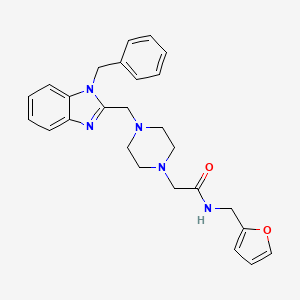 2-(4-((1-benzyl-1H-benzo[d]imidazol-2-yl)methyl)piperazin-1-yl)-N-(furan-2-ylmethyl)acetamide