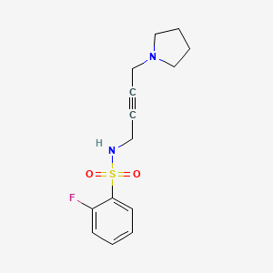 2-fluoro-N-(4-(pyrrolidin-1-yl)but-2-yn-1-yl)benzenesulfonamide