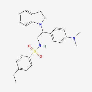 molecular formula C26H31N3O2S B2746803 N-[2-(2,3-dihydro-1H-indol-1-yl)-2-[4-(dimethylamino)phenyl]ethyl]-4-ethylbenzene-1-sulfonamide CAS No. 1040658-89-6