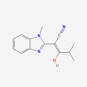 (E)-4-methyl-2-(1-methyl-1H-benzo[d]imidazol-2(3H)-ylidene)-3-oxopentanenitrile