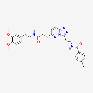 N-(2-(6-((2-((3,4-dimethoxyphenethyl)amino)-2-oxoethyl)thio)-[1,2,4]triazolo[4,3-b]pyridazin-3-yl)ethyl)-4-methylbenzamide