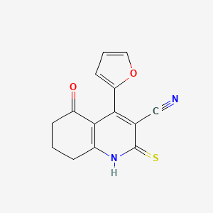 B2746839 4-(Furan-2-yl)-5-oxo-2-sulfanyl-5,6,7,8-tetrahydroquinoline-3-carbonitrile CAS No. 851176-03-9