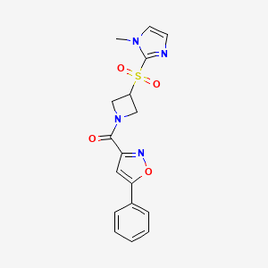 (3-((1-methyl-1H-imidazol-2-yl)sulfonyl)azetidin-1-yl)(5-phenylisoxazol-3-yl)methanone