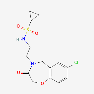 N-(2-(7-chloro-3-oxo-2,3-dihydrobenzo[f][1,4]oxazepin-4(5H)-yl)ethyl)cyclopropanesulfonamide