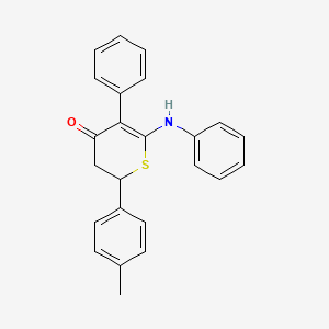 molecular formula C24H21NOS B2746867 6-anilino-2-(4-methylphenyl)-5-phenyl-2,3-dihydro-4H-thiopyran-4-one CAS No. 303997-33-3