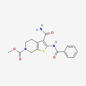 molecular formula C17H17N3O4S B2746872 methyl 2-benzamido-3-carbamoyl-4,5-dihydrothieno[2,3-c]pyridine-6(7H)-carboxylate CAS No. 886949-45-7