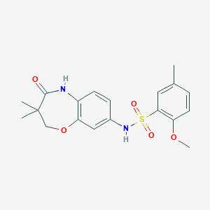 N-(3,3-dimethyl-4-oxo-2,3,4,5-tetrahydrobenzo[b][1,4]oxazepin-8-yl)-2-methoxy-5-methylbenzenesulfonamide