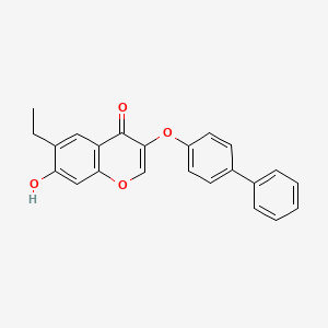 molecular formula C23H18O4 B2746881 6-Ethyl-7-hydroxy-3-(4-phenylphenoxy)chromen-4-one CAS No. 380193-59-9
