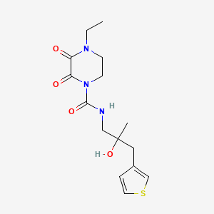 molecular formula C15H21N3O4S B2746883 4-ethyl-N-{2-hydroxy-2-[(thiophen-3-yl)methyl]propyl}-2,3-dioxopiperazine-1-carboxamide CAS No. 2097933-26-9