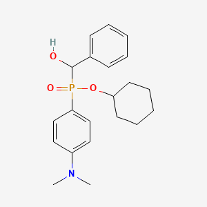 molecular formula C21H28NO3P B2746898 Cyclohexyl (4-(dimethylamino)phenyl)(hydroxy(phenyl)methyl)phosphinate CAS No. 476625-21-5