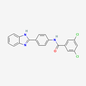 molecular formula C20H13Cl2N3O B2746899 N-[4-(1H-1,3-benzodiazol-2-yl)phenyl]-3,5-dichlorobenzamide CAS No. 477538-06-0