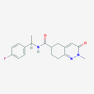 molecular formula C18H20FN3O2 B2746913 N-(1-(4-fluorophenyl)ethyl)-2-methyl-3-oxo-2,3,5,6,7,8-hexahydrocinnoline-6-carboxamide CAS No. 1904300-49-7