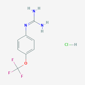 molecular formula C8H9ClF3N3O B2746920 N-[4-(trifluoromethoxy)phenyl]guanidine hydrochloride CAS No. 1340588-46-6