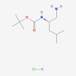 molecular formula C11H25ClN2O2 B2746931 tert-butyl N-[(2S)-1-amino-4-methylpentan-2-yl]carbamate hydrochloride CAS No. 2402789-95-9