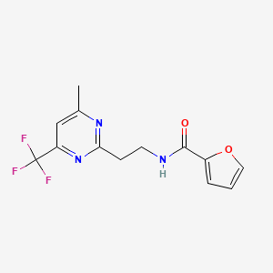 molecular formula C13H12F3N3O2 B2746967 N-(2-(4-methyl-6-(trifluoromethyl)pyrimidin-2-yl)ethyl)furan-2-carboxamide CAS No. 1396812-01-3