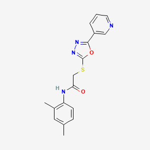 molecular formula C17H16N4O2S B2746983 N-(2,4-dimethylphenyl)-2-{[5-(pyridin-3-yl)-1,3,4-oxadiazol-2-yl]sulfanyl}acetamide CAS No. 898630-70-1
