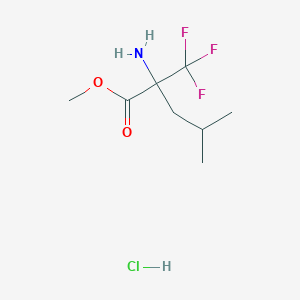 molecular formula C8H15ClF3NO2 B2747027 Methyl2-amino-4-methyl-2-(trifluoromethyl)pentanoatehydrochloride CAS No. 2309475-55-4