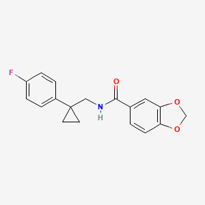 N-((1-(4-fluorophenyl)cyclopropyl)methyl)benzo[d][1,3]dioxole-5-carboxamide