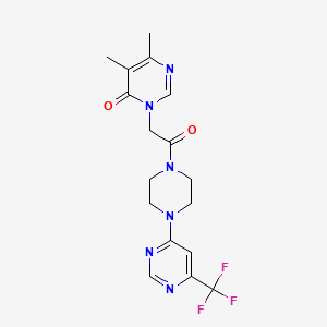 5,6-dimethyl-3-(2-oxo-2-(4-(6-(trifluoromethyl)pyrimidin-4-yl)piperazin-1-yl)ethyl)pyrimidin-4(3H)-one