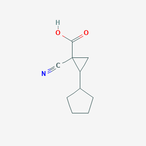 1-Cyano-2-cyclopentylcyclopropane-1-carboxylic acid