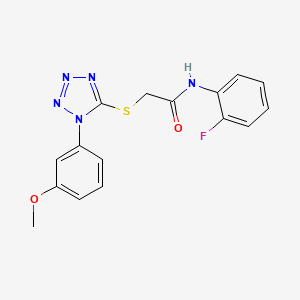 molecular formula C16H14FN5O2S B2747051 N-(2-fluorophenyl)-2-{[1-(3-methoxyphenyl)-1H-tetrazol-5-yl]sulfanyl}acetamide CAS No. 878697-83-7