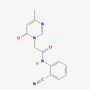 molecular formula C14H12N4O2 B2747054 N-(2-cyanophenyl)-2-(4-methyl-6-oxopyrimidin-1(6H)-yl)acetamide CAS No. 1203213-25-5