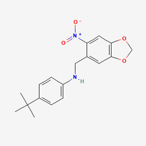 4-(tert-butyl)-N-[(6-nitro-1,3-benzodioxol-5-yl)methyl]aniline