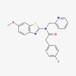 2-(4-fluorophenyl)-N-(6-methoxybenzo[d]thiazol-2-yl)-N-(pyridin-2-ylmethyl)acetamide
