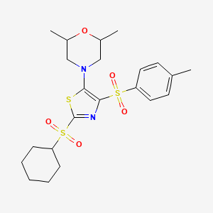 4-(2-(Cyclohexylsulfonyl)-4-tosylthiazol-5-yl)-2,6-dimethylmorpholine