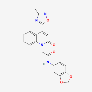 molecular formula C21H16N4O5 B2747081 N-(2H-1,3-benzodioxol-5-yl)-2-[4-(3-methyl-1,2,4-oxadiazol-5-yl)-2-oxo-1,2-dihydroquinolin-1-yl]acetamide CAS No. 1251629-06-7