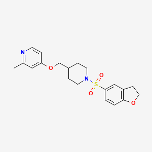 molecular formula C20H24N2O4S B2747090 4-{[1-(2,3-Dihydro-1-benzofuran-5-sulfonyl)piperidin-4-yl]methoxy}-2-methylpyridine CAS No. 2379953-00-9
