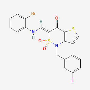 (Z)-3-(((2-bromophenyl)amino)methylene)-1-(3-fluorobenzyl)-1H-thieno[3,2-c][1,2]thiazin-4(3H)-one 2,2-dioxide