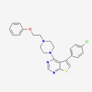 1-[5-(4-Chlorophenyl)thieno[2,3-d]pyrimidin-4-yl]-4-(2-phenoxyethyl)piperazine