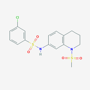 3-chloro-N-(1-methylsulfonyl-3,4-dihydro-2H-quinolin-7-yl)benzenesulfonamide
