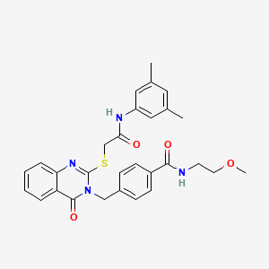 4-((2-((2-((3,5-dimethylphenyl)amino)-2-oxoethyl)thio)-4-oxoquinazolin-3(4H)-yl)methyl)-N-(2-methoxyethyl)benzamide