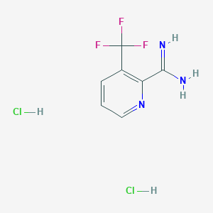 molecular formula C7H8Cl2F3N3 B2747124 3-(Trifluoromethyl)pyridine-2-carboximidamide dihydrochloride CAS No. 1989672-37-8