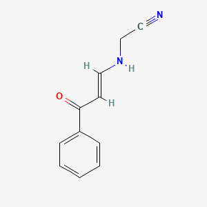 molecular formula C11H10N2O B2747129 2-[[(E)-3-oxo-3-phenylprop-1-enyl]amino]acetonitrile CAS No. 400082-07-7