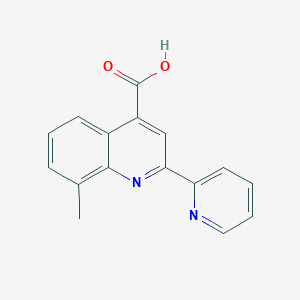 molecular formula C16H12N2O2 B027472 8-Methyl-2-pyridin-2-ylquinoline-4-carboxylic acid CAS No. 107027-35-0