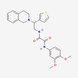 molecular formula C25H27N3O4S B2747217 N'-(3,4-dimethoxyphenyl)-N-[2-(1,2,3,4-tetrahydroisoquinolin-2-yl)-2-(thiophen-3-yl)ethyl]ethanediamide CAS No. 954697-08-6