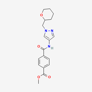 molecular formula C18H21N3O4 B2747299 methyl 4-({1-[(oxan-2-yl)methyl]-1H-pyrazol-4-yl}carbamoyl)benzoate CAS No. 2034380-75-9