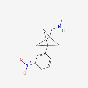 molecular formula C13H16N2O2 B2747342 N-Methyl-1-[3-(3-nitrophenyl)-1-bicyclo[1.1.1]pentanyl]methanamine CAS No. 2287333-92-8